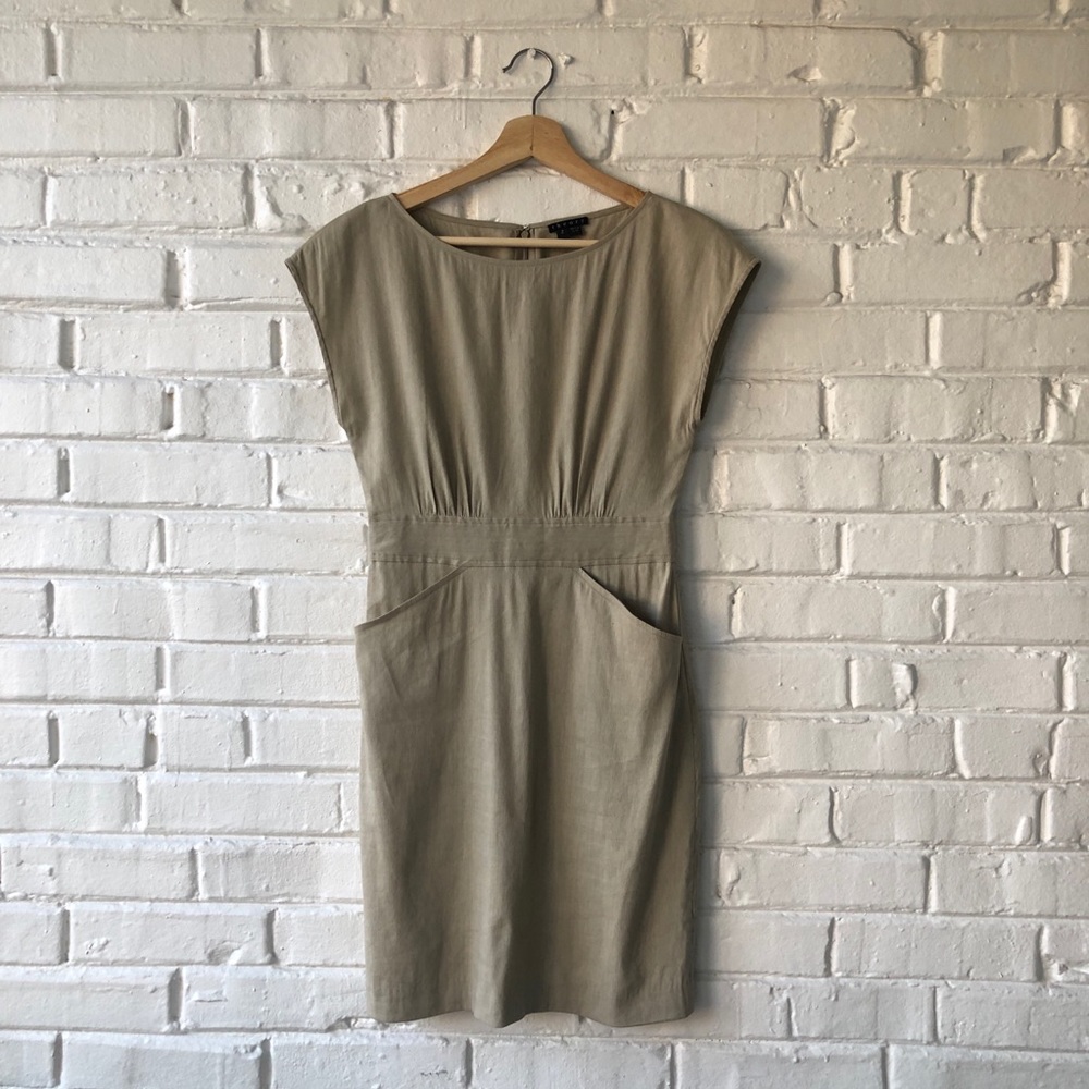THEORY Anderson Linen Beige Dress